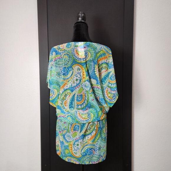 Lauren Ralph Lauren Colorful Paisley Mesh Coverup Size Medium - Picture 8 of 12